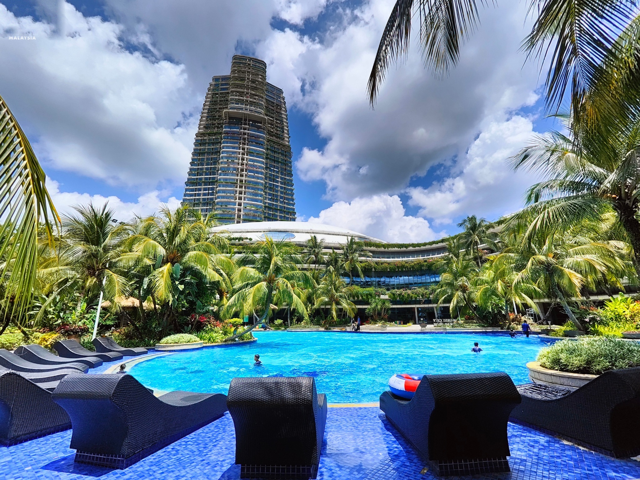 Forest City high-rise tower and resort swimming pool