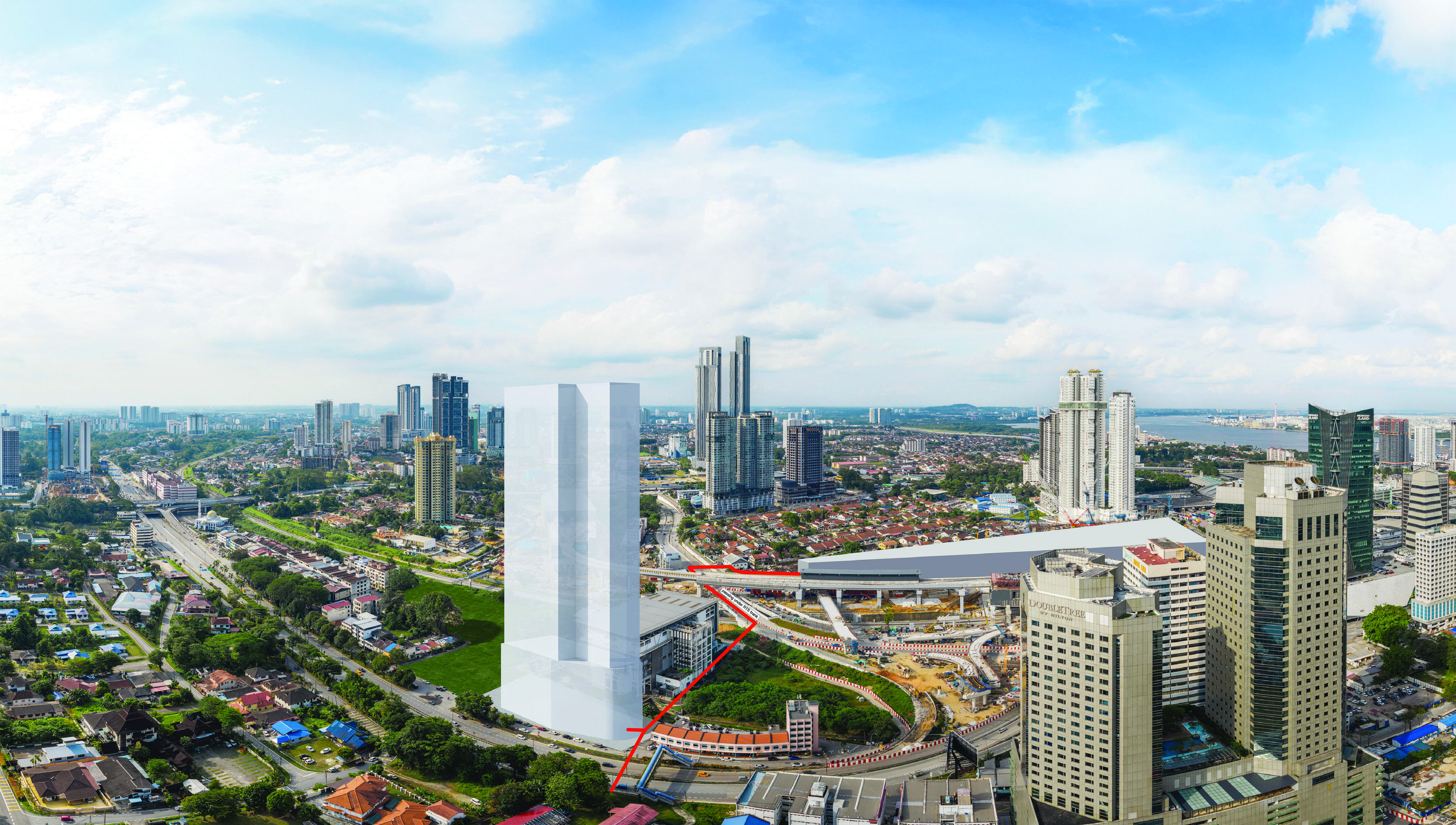 Official Aethera Residences location visual near Bukit Chagar RTS and Johor Bahru city centre