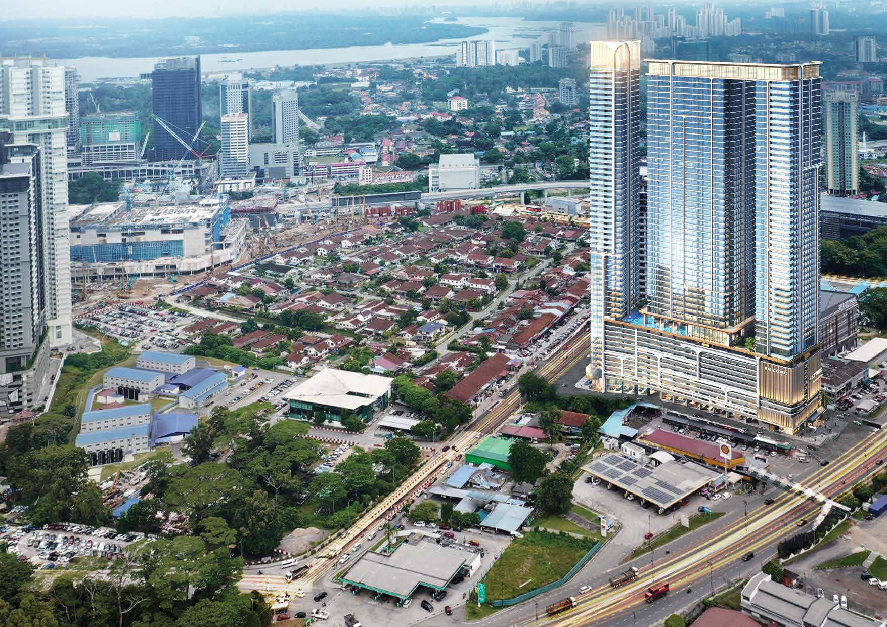 CTC SkyOne artist impression showing the approximate 300 metre route to Bukit Chagar RTS