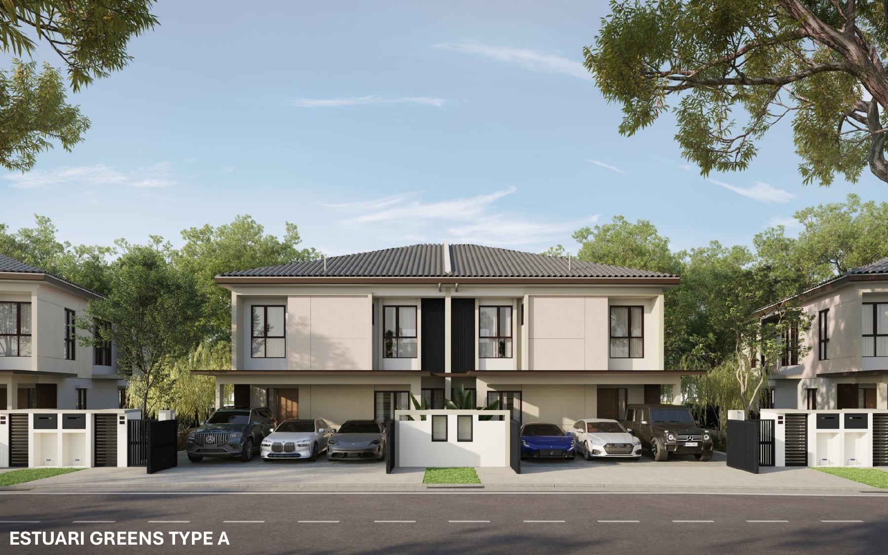 Estuari Greens semi-detached homes artist impression in Puteri Harbour
