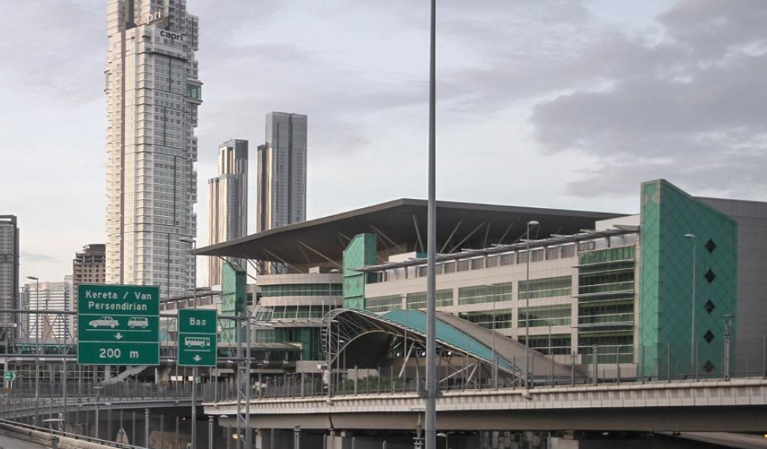 Johor Bahru CIQ building beside the road approach