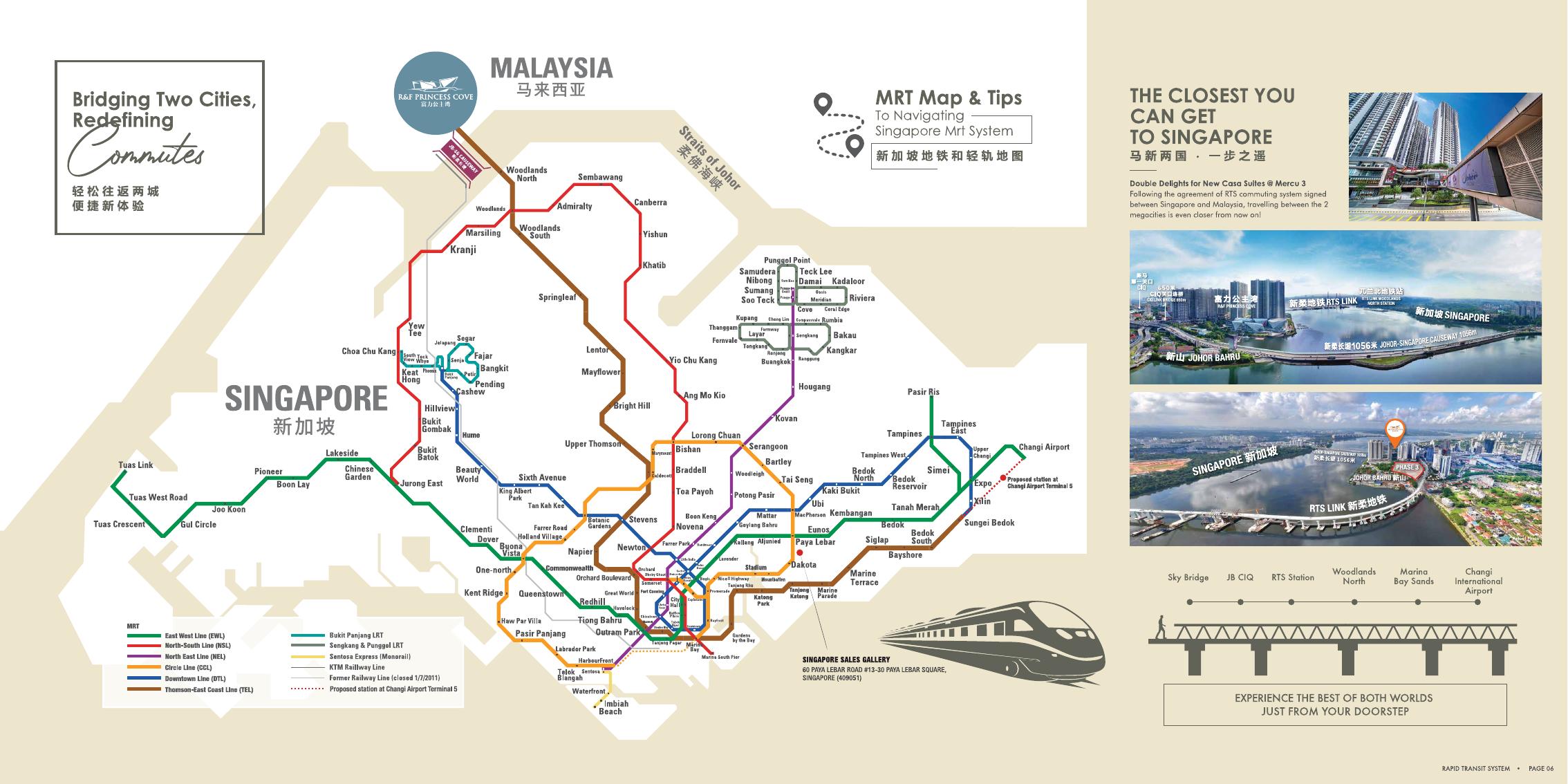Brochure map showing R&F Princess Cove, JB CIQ and RTS connectivity