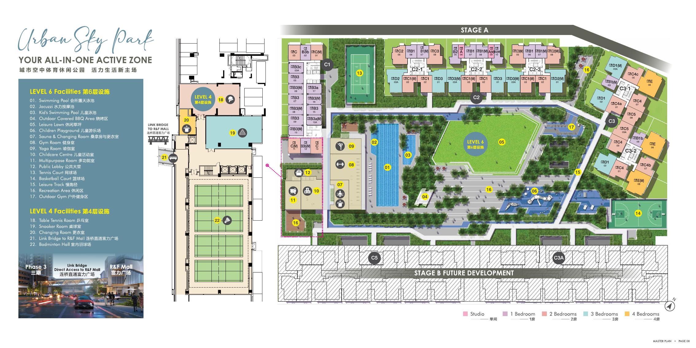 Urban Sky Park facilities and R&F Princess Cove Phase 3 masterplan