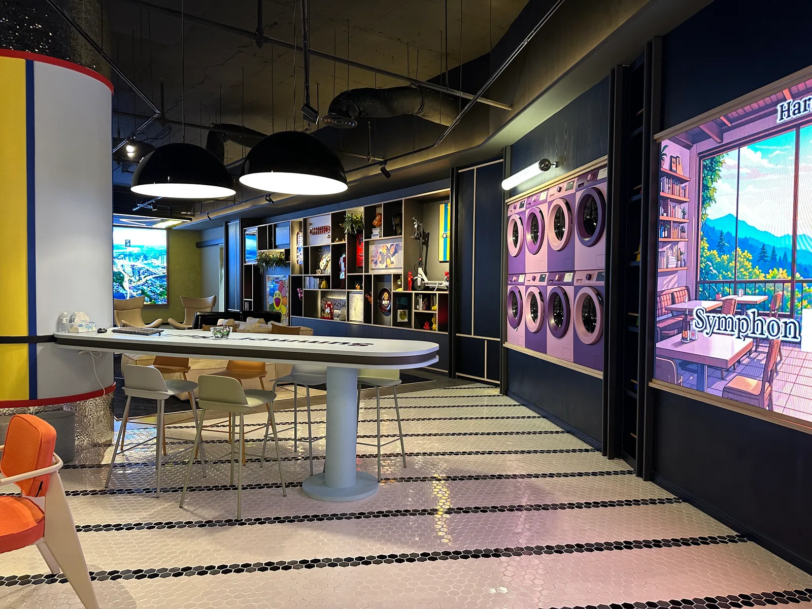 Summer Suites social lounge and co-working show area