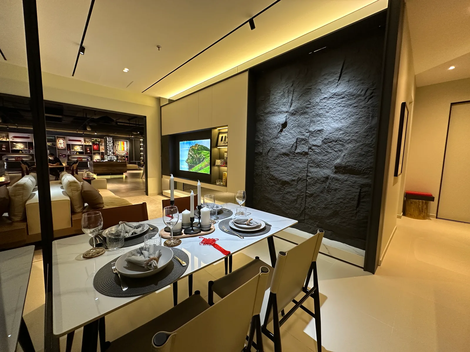 Summer Suites Type A show unit dining and living area